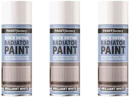 PEBBLE HUG 3X Brilliant White Radiator Spray Paint, Versatile Application, Heat Resistant, Tough Protection, Ready For Assembly, Quick Dry Formula - Transform with Ease- 400ml