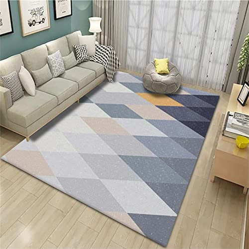 Tapis D'Éveil pour Bébé Multicolore Tapis tissé à Plat 120x160cm Tapis Rond Salon Mode Salon Motif Géométrique Descente de lit Tapis Carreaux De Ciment Tapis ado