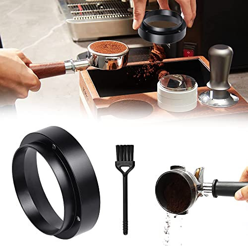 DIKEBAO Anillo Dosificador Cafe 58mm Anillo de Embudo Dosificador Cafe Compatible con Portafiltro de Máquina de Café para Apisonar Portafiltros con 4 Imanes Embudo Dosificador