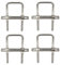 M6x60x60mm 304 Pernos cuadrados en U de acero inoxidable con tuercas hexagonales, placa de marco, arandelas redondas (4 piezas)