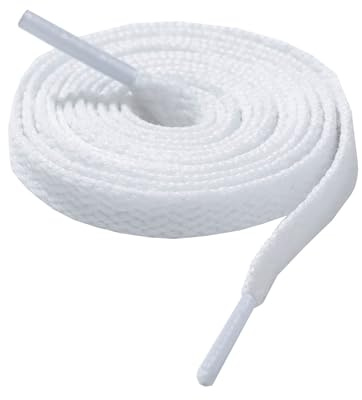 CCSOFTIME 3 Pairs Flat White Trainers Shoelaces,Wide 8mm Shoe Laces for Converse Air Force 1,Replacement Sneaker Laces for Sport Shoes,Laces for Men Women Kids,white-120cm