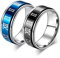 Wycian Drehbarer Ring Damen, Ringe für Herren Edelstahl Römische Zahlen Blau Größe 62 (19.7) Versprechen Ring für Braut und Bräutigam