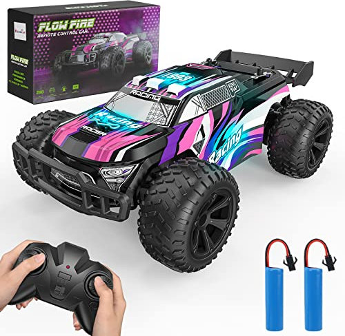 Kizeefun Ferngesteuertes Auto, RC Auto für 3 4 5 6 7 8 9 Jahre Spiele Kinder Toy, 2.4Ghz Off-Road RC Crawler 70+ Minuten Spielzeit (2 Batterien), Geburtstags Geschenk für Jungen Mädchen(Violett)
