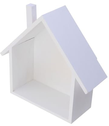 Operitacx Mensola a Forma Di Casetta in Legno, Scaffale Galleggiante Per Decorazione Da Parete, Organizer Per Ufficio, Soggiorno, Camera Da Letto, Bagno, 24.5*23.5*7.5cm