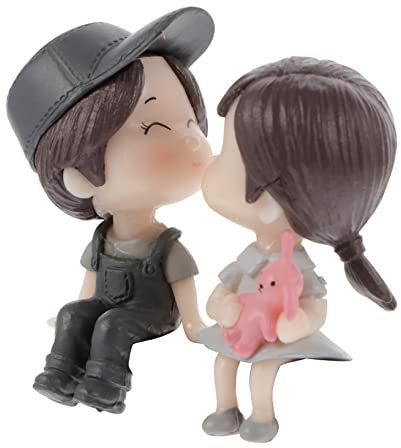Levemolo 1 Paar Hocker Paar Ornamente Hochzeitspuppe Paar Skulpturen Valentinstag Paar Figuren Paar Statuen Valentinstag Geschenkfigur Paar Puppenfiguren Zubehör Esstisch Liebhaber PVC