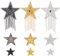 FINGERINSPIRE 9PCS 9 Style Star Iron on Applique Patches Silver Gold Black Hotfix Rhinestone Patches Tassel Star Glitter Crystal Patches Decorative Sewing Applique for Clothes Pants Hats Bags
