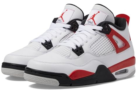 Air Jordan 4 Retro - 308497 106, Bianco/Rosso Fuoco-nero Cemento, 5 Big Kid