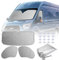MaxEarn 3 unidades de protección solar térmicas aptas para Ford Transit Van MK7, cubierta de parabrisas para coche, cubierta frontal impermeable para cabina del conductor para oscurecimiento,