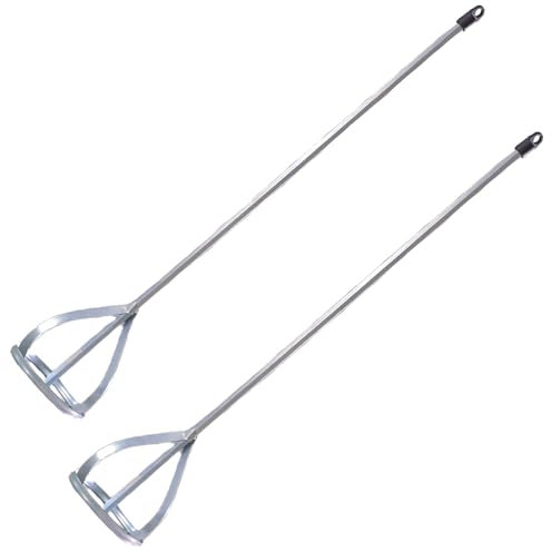 TILER 8201-100D Farbmischer für Bohrer in 3,5 bis 1,8 l Eimer, Rühraufsatz, Paddel-Durchmesser: 100 mm, verzinkter Stahl, Sechskantkopf für Rutschfestigkeit, leicht zu reinigen, 2 Stück