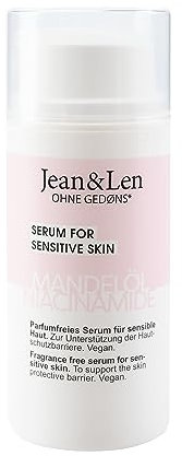 Jean & Len Parfumfreies Serum Mandelöl & Niacinamide, für empfindliche Haut geeignet, hilft bei der Hautberuhigung, pflegt die Haut sanft, ohne Parabene & Silikone, vegan, 30 ml