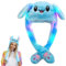 yotutun Hasenohren Hut, LED Leuchtende Ohren Hasen Mütze mit Beweglichen Ohren Niedliche Interessant Plüsch Bunny Hat Kinder Erwachsene Tierhut für Weihnachtsfeier Fasching, Karneval - Blau