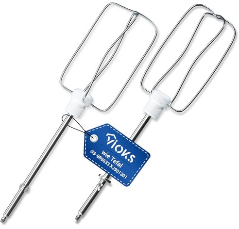 VIOKS Tеfal - Juego de 2 batidores eléctricos de repuesto para Prep'Line 8141 y 8142 SS-989633 XJ-901301 Tеfal Handmixer - Mini batidor para batidora de mano con cuenco para mezclar