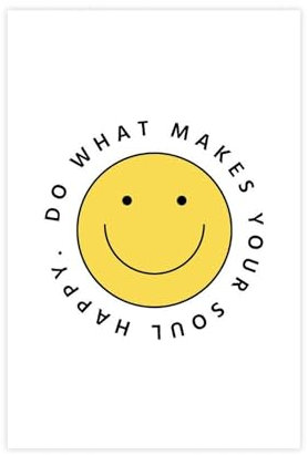 Poster auf Leinwand, gelbes Smiley-Gesicht, Wandkunst, Dekordruck, Bild, Gemälde für Wohnzimmer, Schlafzimmer, Dekoration, ungerahmt, 30 x 45 cm