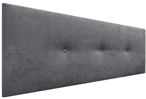 DHOME AQUALINE Pro Kopfteil aus Kunstleder oder Stoff für Kopfteile, gepolstertes Kopfteil, luxuriöses Bett (aschgrauer Stoff, 160 cm (Betten 150/160))