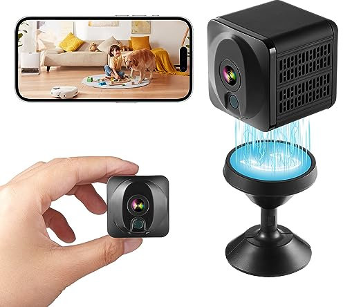 OFOCASE Mini Kamera, 1080P Magnetische WiFi Kamera Überwachungskamera Innen, 4K HD Kamera Live Übertragung Handy APP, Babyphone sicherheitskamera Haustierkamera Bewegungsmelder Nachtsicht