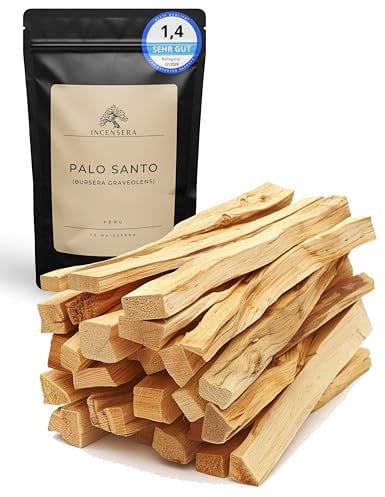 Palo Santo Madera de Incienso - 13 varitas perfumadas 10 cm para la fumigación del hogar, Madera Sagrada Natural de Cosecha sostenible, aromaterapia