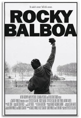 SYLUOQP Rocky Balboa Poster, Kunstdekoration, Wandposter, Dekoration, Innenposter, Druck, Dekoration, Bar, Restaurant, Dekoration, Ästhetik, Poster, Wohnzimmer, Poster, 30 x 45 cm, ungerahmter Stil