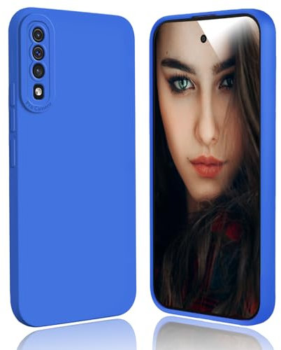 DESSEN Coque pour Samsung Galaxy A50 Étui - Silicone Housse Antichoc Protection Case Souple Mince TPU Cover Bumper Anti-Empreinte, Bleu Foncé
