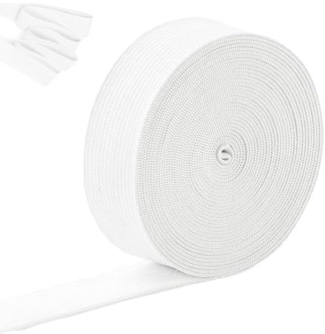 Gummiband, 10 Meter Elastisch Band, Gummiband Breit 20 mm, Gummibänder für Hosen, Breite Gummibänder, für Hosengummi, Haushalt DIY Handwerk, Autositzbezüge, Weiß
