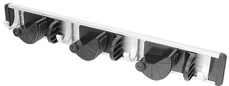 HOMOCONO Soporte De Trapeador De Aluminio Organizador De Herramientas De Jardín Gancho Colgador Sin Taladros Para Escobas y Fregonas Para Baños Cocinas y Garajes