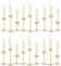 Romadedi Kerzenhalter Stabkerze mit Glaszylinder for Tisch Kerzenständer Glass Hoch Boden Stabkerzenhalter Metall für Weihnachten Tisch Hochzeit Esstisch Home Party Deko, Set of 18