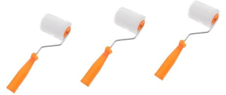 OSALADI 3 Pièces Ciment Autolissant Rouleuse Rouleau Xoutil Chape Autonivelante à Pointes Antimousse Outil Pinceau Patin à Roulettes Outil De Démoussage De Sol En Ciment Plastique