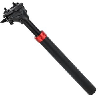 HEROFFIX 1 Pc Tija De Sillín De Bicicleta De Montaña con Amortiguador De Suspensión Poste De Asiento De Sillín De Bicicleta 27.2X300mm Negro Rojo Aleación De Aluminio