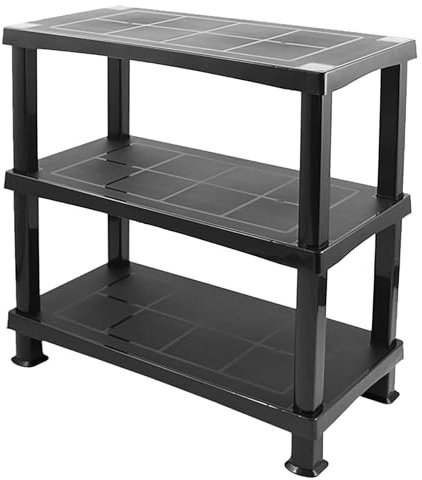 STAR SUPPLIES Multipurpose Black 3 Tier Plastic Storage Shelving Uni Rack For Home Garage & Warehouse (1)