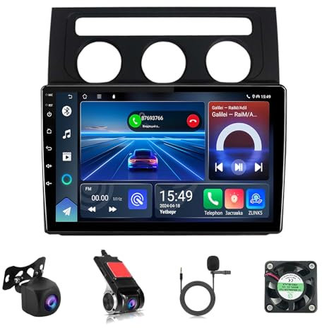 Android 12 10 Pollici Touchscreen Stereo Auto Bluetooth Auto Radio Stereo Per VW Touran 2003-2010 Con Bluetooth FM Radio Comando Del Volante WiFi Bluetooth AHD Retrocamera(B,T1 1+32G)
