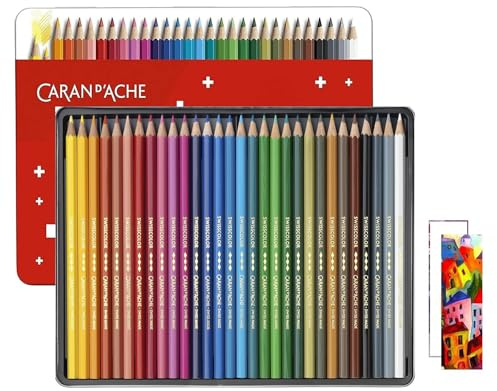CARAN D ACHE 30 Crayons de couleur Permanents et 2 cartes. Swisscolor Selection