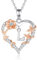 EUDORA Harmony Ball Herz Rosen Kette mit Buchstaben L für Damen mit Zirkonia, Silber Buchstabe Ketten Initialen Halskette Alphabet Anhänger Schmuck mit Namen Geschenke für Frauen Mutter Tochter, 18
