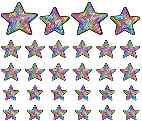PATIKIL 28Pz Toppe da Cucire Toppe Termoadesive a Cuore Scarpe Multicolore | Toppe con Paillettes Glitterate, con Paillettes, per Fai da Te, Cappello, Vestiti, Costumi, Zaini