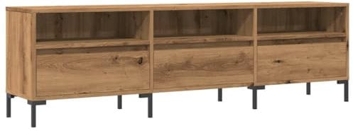 vidaXL TV Cabinet Stand - Artisan Oak Media Unit with Storage - 150cm Engineered Wood & Iron Legs for Living Room/Bedroom