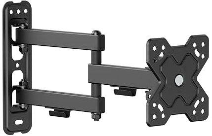 PureMounts Soporte de Pared para Monitor de TV, Soporte Universal inclinable y Giratorio con Brazo articulado, máx. VESA 100x100 mm, para Monitor de TV de 13-32 Pulgadas hasta 20kg, Negro