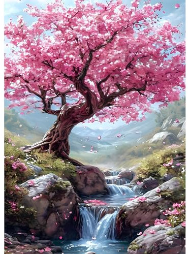 DPHERO 5D Arbre de Vie Diamond Painting Kits, DIY Broderie Rivière Art du Diamant Painting Kit Complet, Fleurs Kits de Peinture sur Diamant Point de Croix Painting pour Adultes Débutants 30x40cm