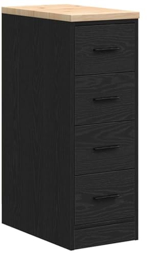 vidaXL Armoire de Rangement de Garage Noir 30x51x85 cm Bois de pin, Armoire, Armoire à Outils, Armoire Basse, Armoire de Garage, Armoire de Rangement