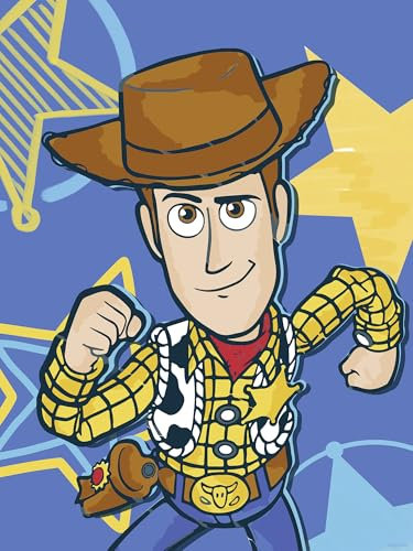 Komar Wandbild- Disney and Pixar Toy Story Woody - Größe 30 x 40 cm - Poster, Kinderzimmer, Dekoration - gerollt ohne Rahmen, Blau,Gelb