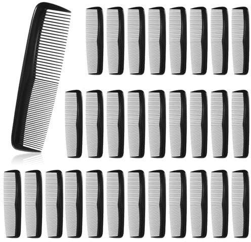 30 Stück Haarkamm Männer, Kunststoff Taschenkämme Schwarz Styling Kamm mit Feinen und Standard Zahnungen Haarkämme Haarkämmchen Haarschneidekämme für Frauen Friseur Haarpflege