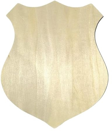 SHINEOFI 1Pc Blank Plaque Police Badge Wooden Party Signs Wood DIY Crafts Cutouts Wood Tags for Kids' Creative Projects, Home Decor, and Desktop Display