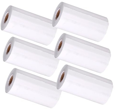 SHOWERORO 6Rollen Fotopapier für Sofortbildkameras Thermaldruckerpapier für Wärmeübertragungstechnologie Hellen Hoher für Zuhause Büro Mehr
