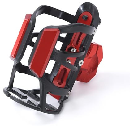 LXCMQL Motorcycle Water Cup Holder for Yamaha BT 1100 Bulldog 2002-2006, Adjustable Shockproof Motorcycle Cup Holder Durable Expandable Motorcycle Water Bottle Holder,C Red