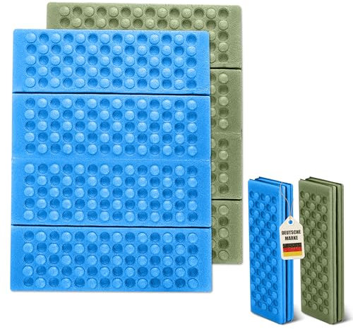 Instinktive-Oase® Thermositzkissen Camping – Outdoor Sitzkissen faltbar, kompakt, isolierend & wasserabweisend | ultraleicht, dick & komfortabel – Für Wandern, Trekking, Festival, Strand, Reise (Grün)