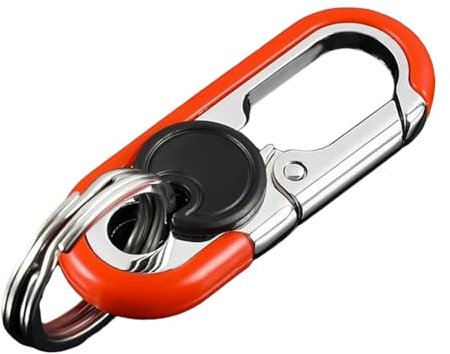 SNAHLPER Auto Schlüsselanhänger für SEAT Arona FR 2017 2018-2021 2022 2023 2024, Double Ring Key Chain mit Karabiner Schlüsselanhänger, Zinklegierung, für Männer und Frauen,Orange