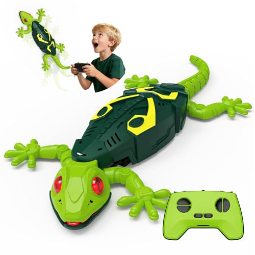 Yidoroye Macchina Arrampicata Geco Telecomandata Può Arrampicarsi sui Muri | Giocattolo Lucertola Robotica Realistica, Adatto a Bambini dai 3 agli 8 Anni, Design Camaleonte, Regalo di Natale(Type-2)