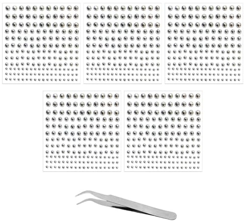 825STK Lippenstecker,Lippenstecker Aufkleber,Augenbrauenstecker Aufkleber,Fake-Nasenstecker Aufkleber,Nicht durchdringender Nasenstecker zum Aufkleben auf silbernen Bauchnabelaufkleber,Coole Punk Y2K.