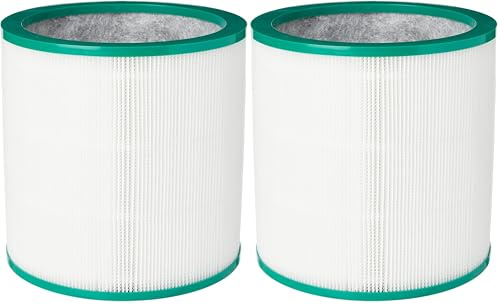 Paxanpax PSA118 Air Purifier Fan 360° Evo Glass HEPA Filter for Dyson TP00, TP03, AM11, TP02 Pure Cool Link Tower Series, Green & White (Pack of 2)