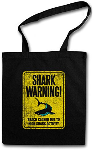 Urban Backwoods Shark Warning Sign II Hipster Bag Beutel Stofftasche Einkaufstasche