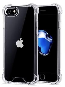 JProtect für iPhone 7/8 / SE 2 & 3 Hülle Transparent (TOP Schutz) – Durchsichtige Stoßsichere Schutzhülle – Shockproof Bumper Case – Handyhülle iPhone SE 2020 & 2022 Slim