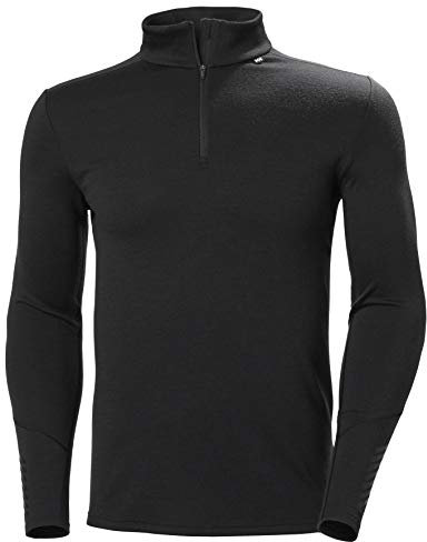 Helly Hansen Men's Lifa Merino Midweight 1/2 Zip, Black, 2XL
