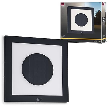 Paulmann Outdoor Solar Panel Taija mit Bewegungsmelder, 40 x 40 cm, IP44, 2 W, 90 lm, Warmweiß, Akku